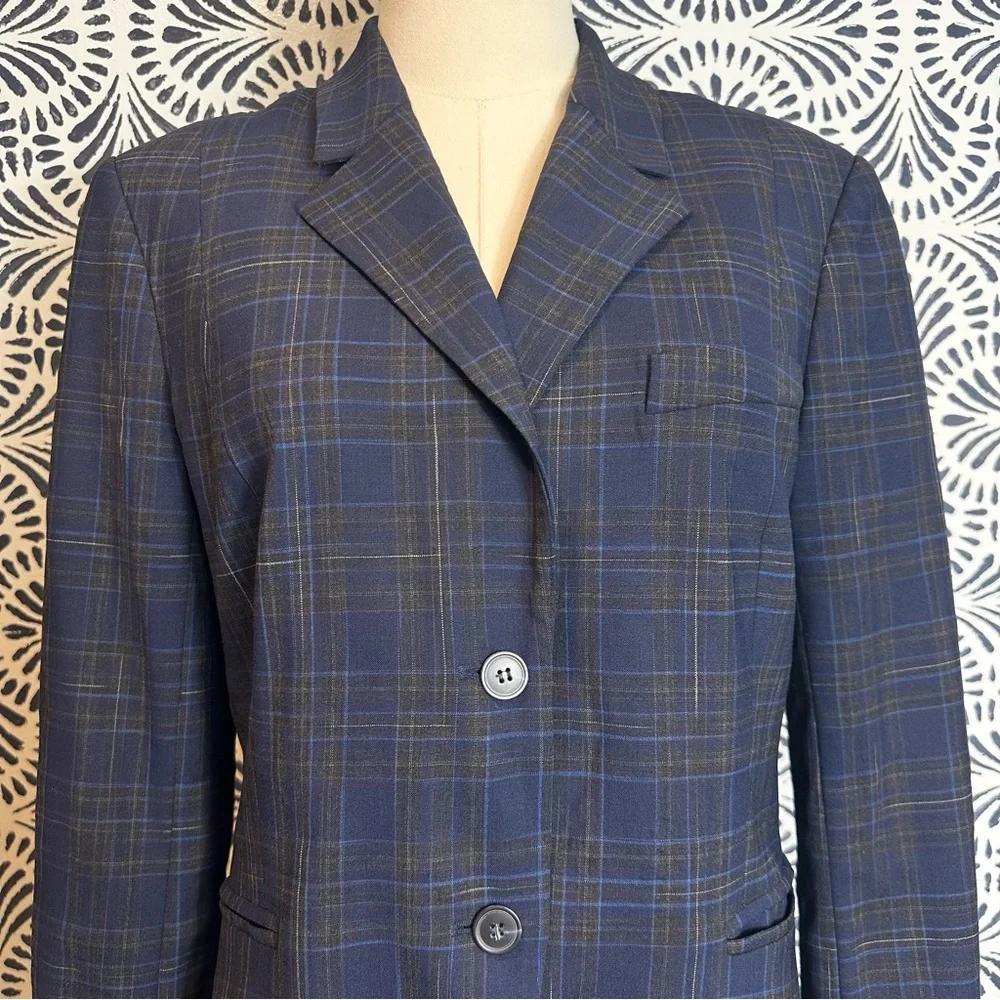 MM. Lafleur Plaid Virgin Wool Blend Business Blazer - Picture 2 of 16